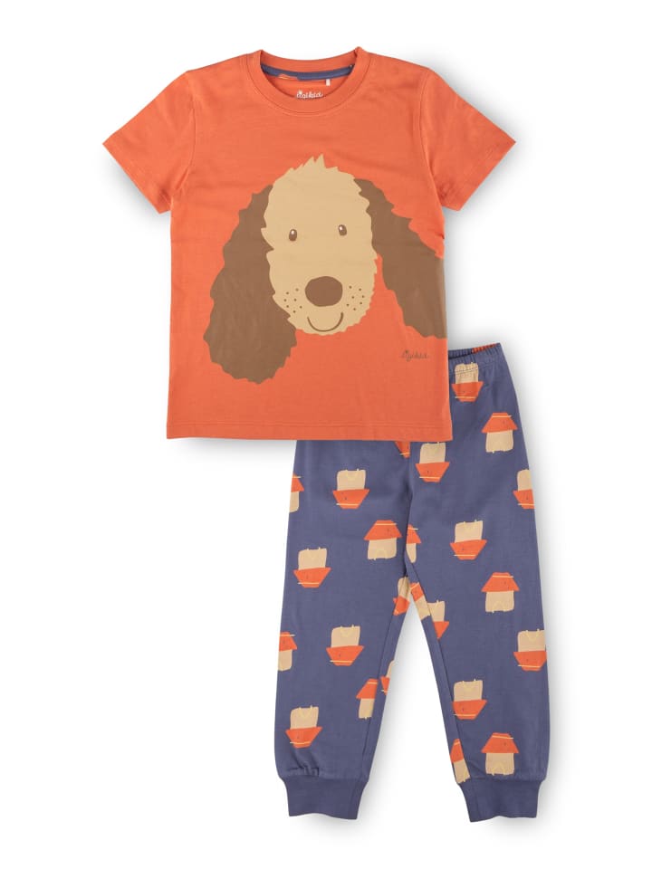 Sigikid Pyjama Kinder Schlafanzug in Rot/Blau/ lange Hose günstig kaufen