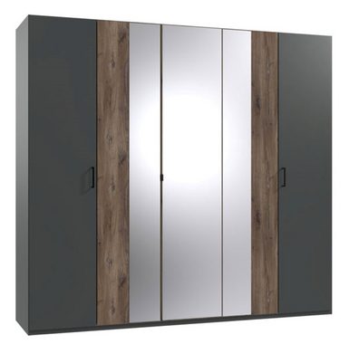 Wimex Schlafzimmer-Set Kreta, 180x200cm Graphit - Flagstaff Eiche