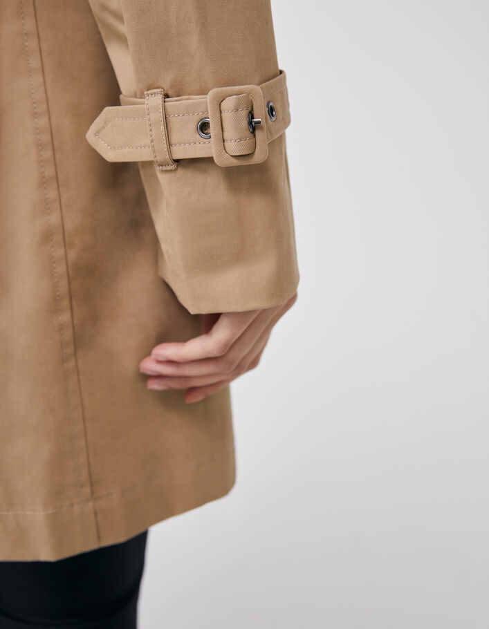 Trench à capuche et parementure amovibles femme