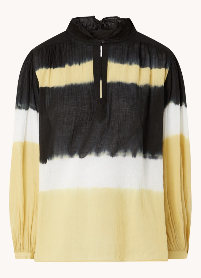 ba&sh Harvey tunic with tie-dye pattern and balloon sleeves