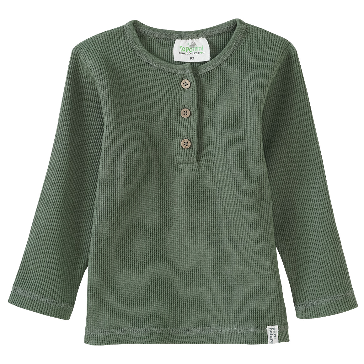 2 Baby Langarmshirts aus Waffel-Piqué