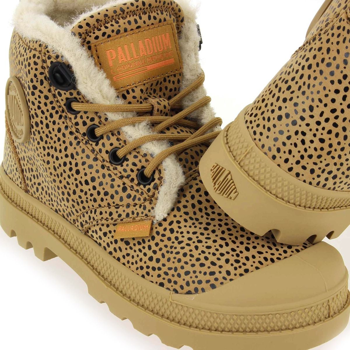 Palladium  PAMPA HI WOOL KID LEO - Beige Noir