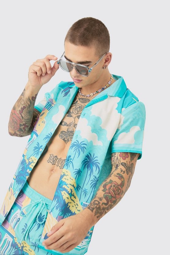 Regular Hemd & Badehose mit Print
