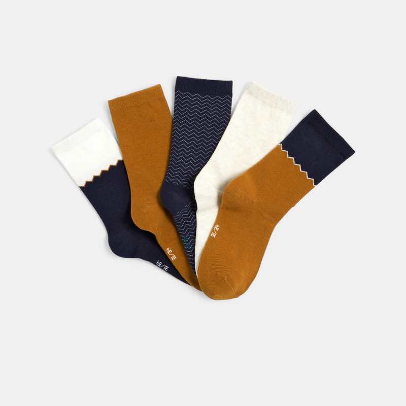 Chaussettes fantaisie (lot de 5) bleues garçon