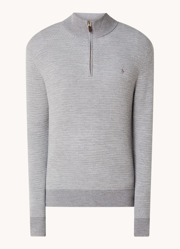 Ralph Lauren Chunky knit wool sweater with half zip