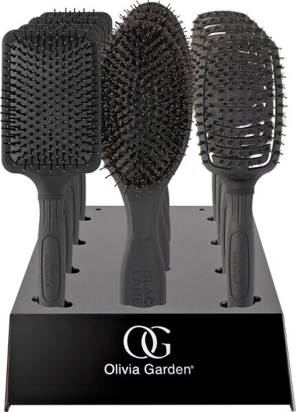 Olivia Garden Black Label Paddle Brush 12er Display Bürstenset
