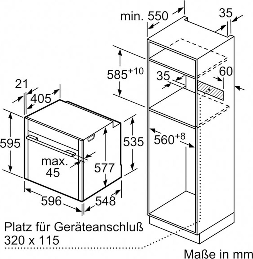 NEFF Einbaubackofen N 90 B64CS71N0, mit Teleskopauszug nachrüstbar, Hydrolyse