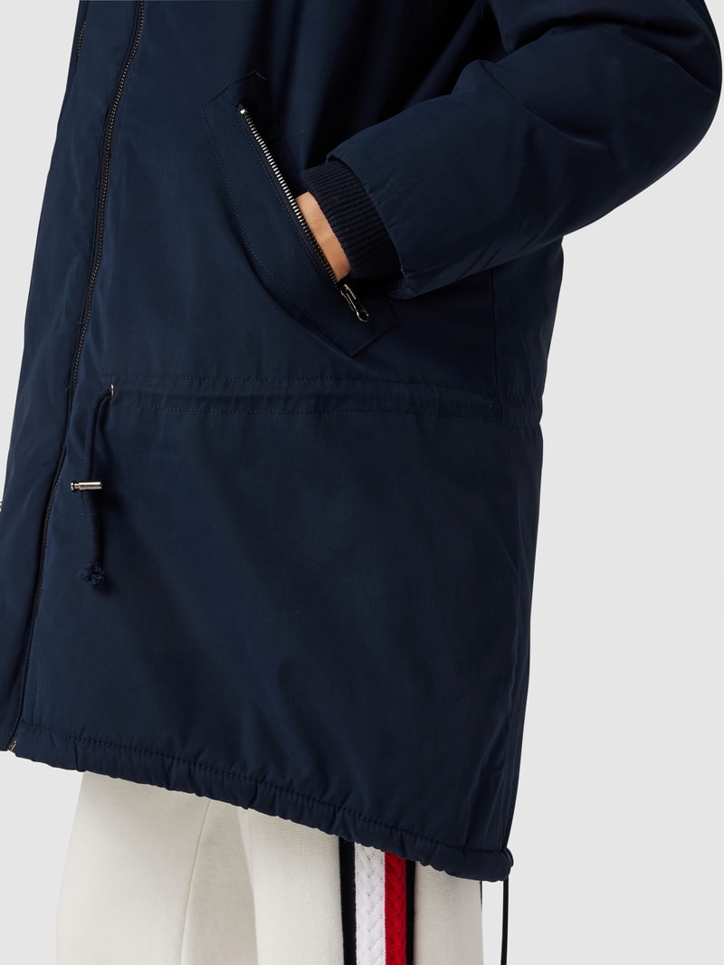 Umstands-Mantel mit abnehmbarer Kapuze in marineblau