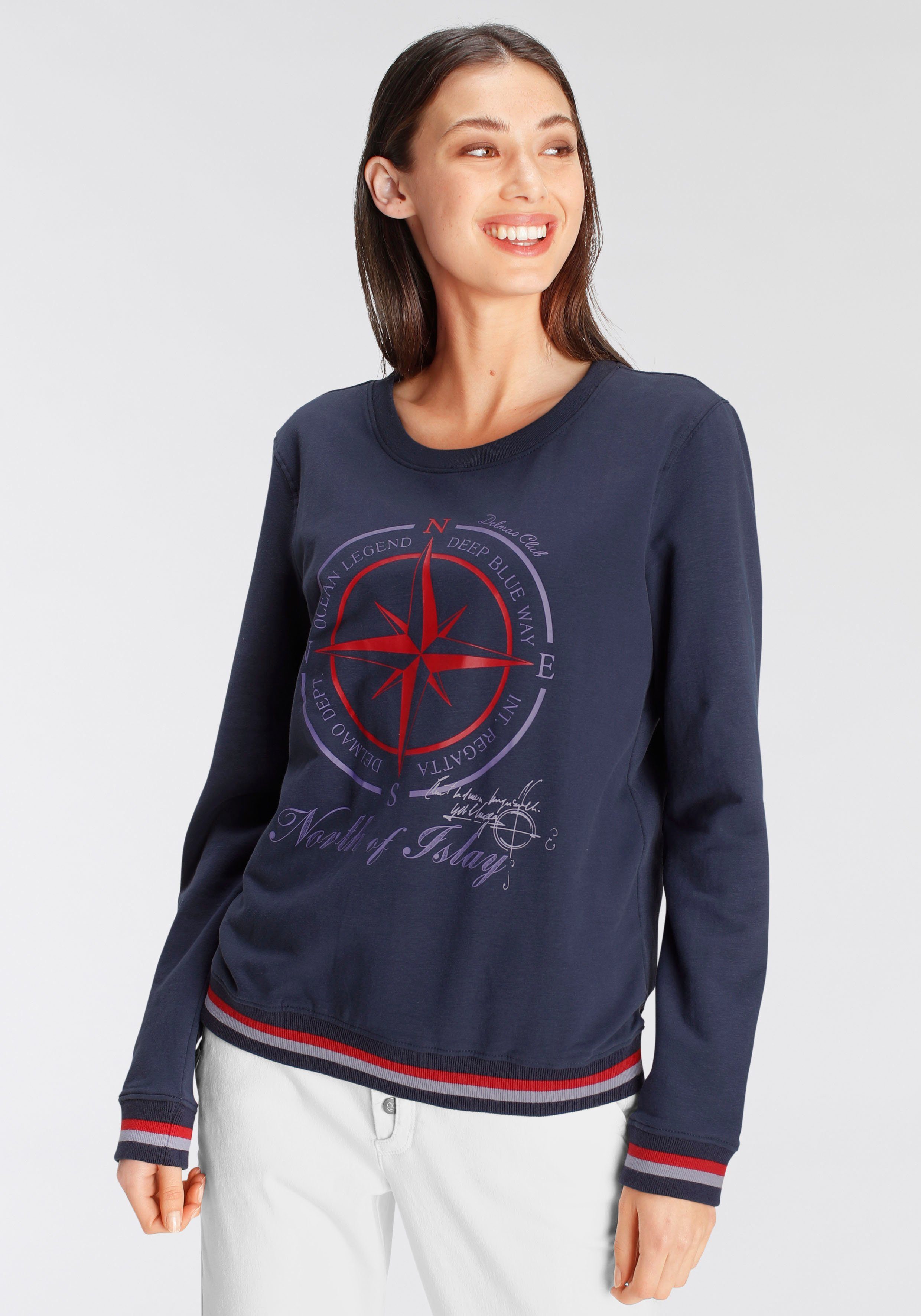 DELMAO Sweatshirt mit sportiv maritimen Druck ---NEUE MARKE!