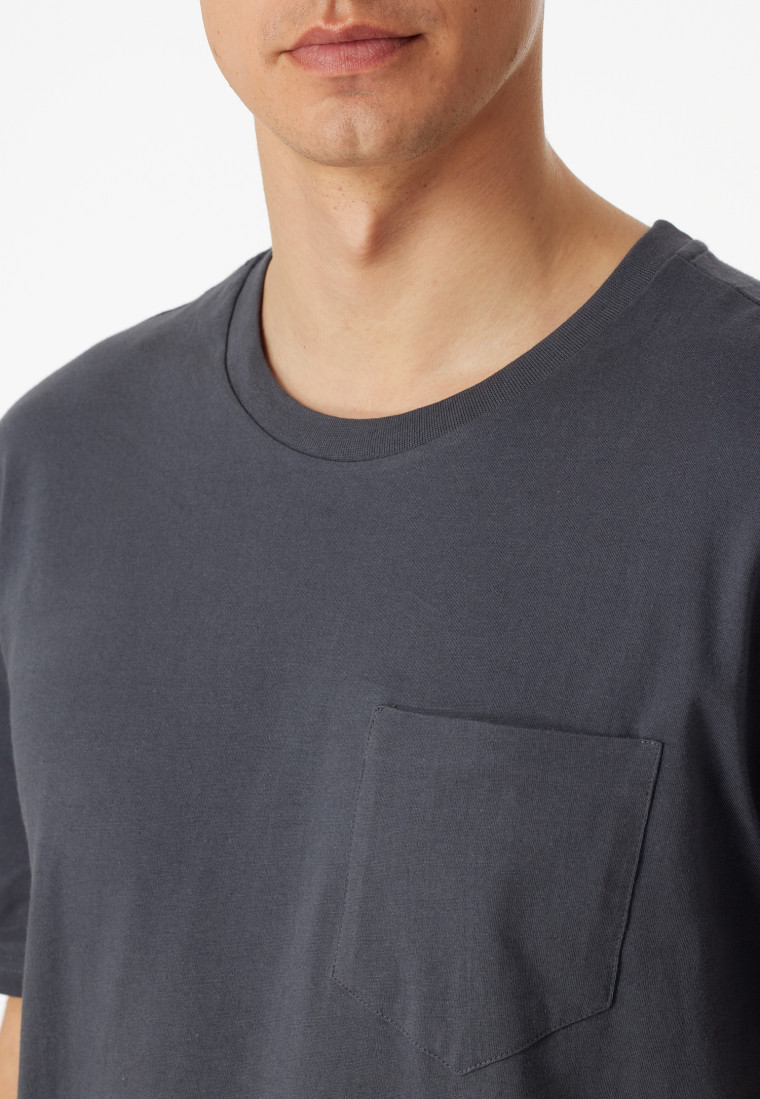 Schlafanzug kurz Jersey grau - Ebony