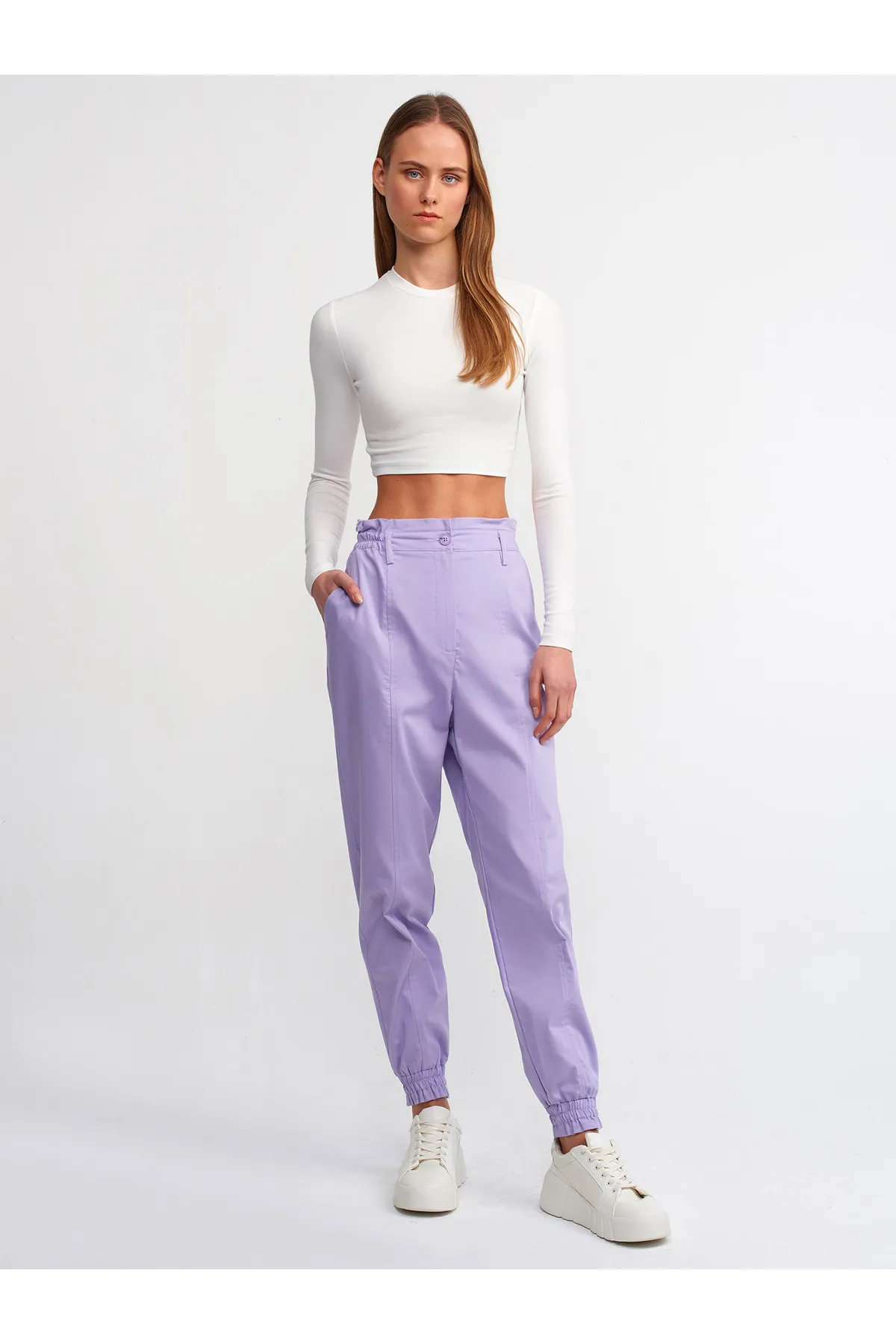 Dilvin  71107 Cupped Jogginghose-Flieder