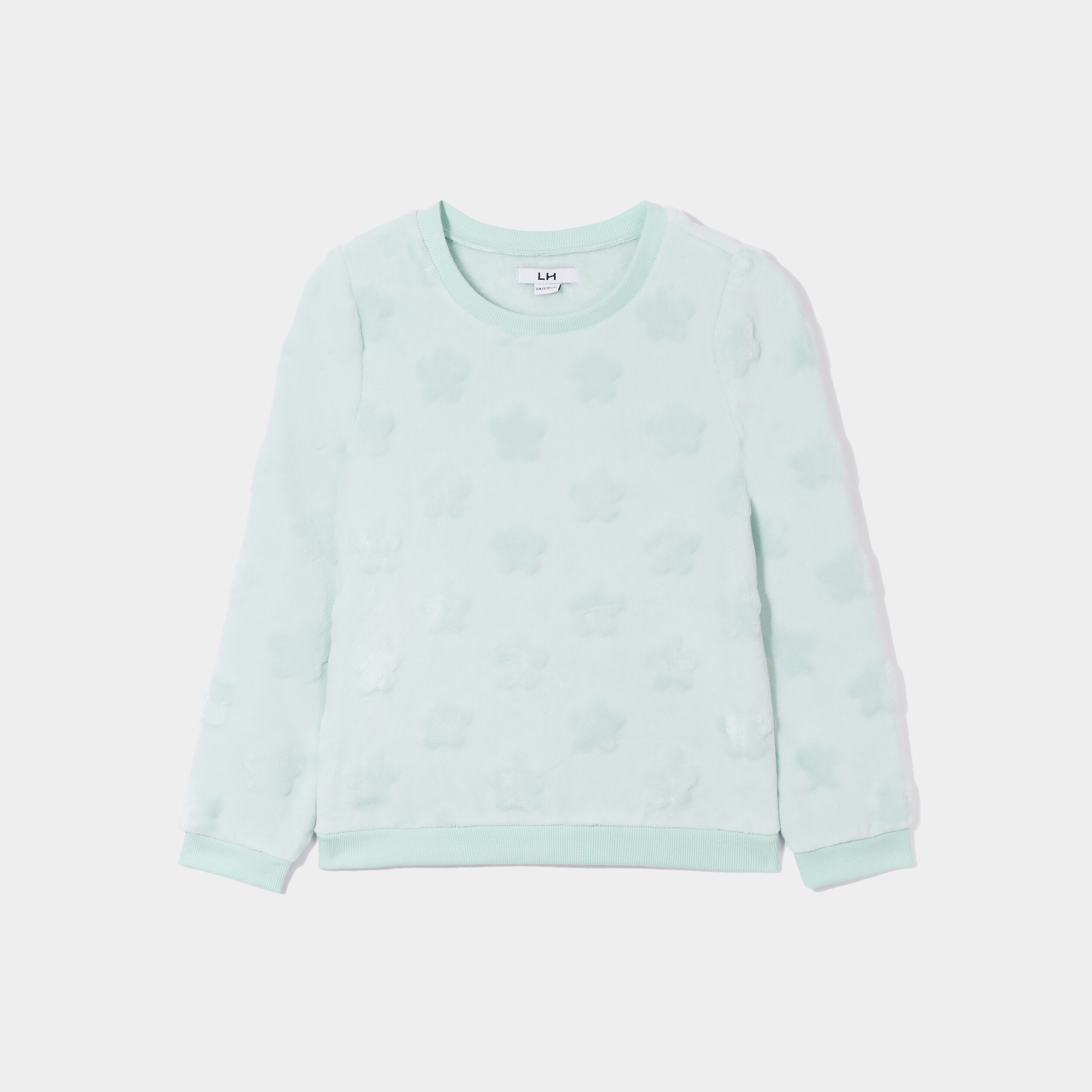 Sweat doux manches longues bleu gris fille | La Halle