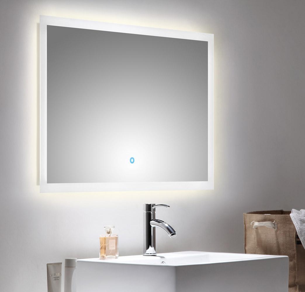 Posseik LED Spiegel 90x60 cm mit Touch Bedienung EEK: F