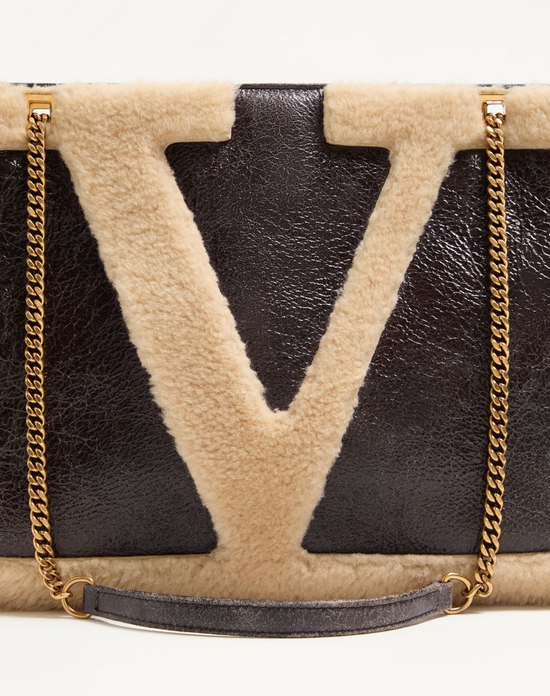 Valentino Garavani Viva Superstar Bolsa média de pele de carneiro