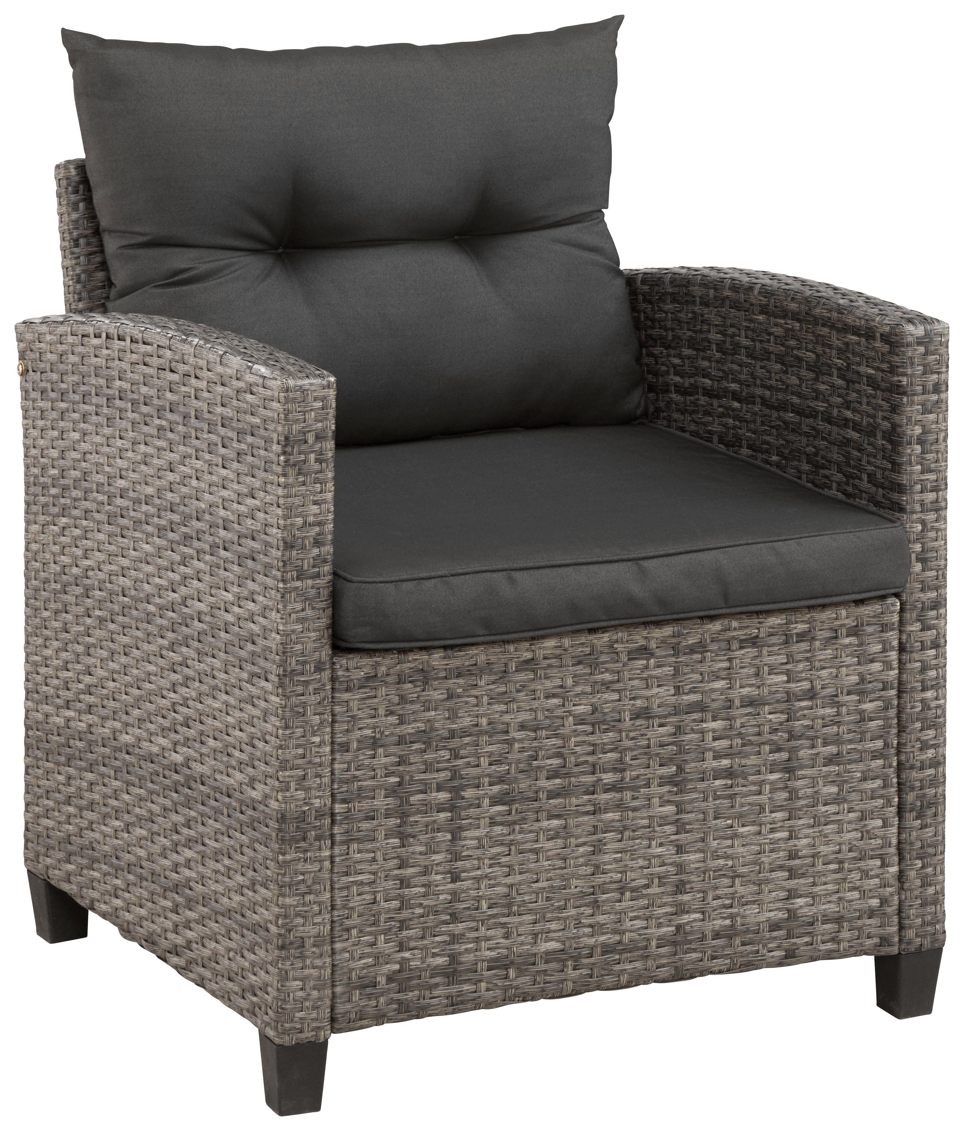 KONIFERA Gartenlounge-Set Keros Premium, (20-tlg), Ecklounge, 2 Hocker, Sessel, Tisch, Polyrattan
