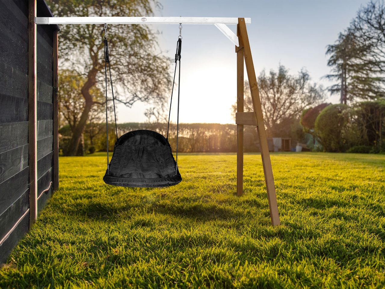 AXI Nest-Anbauschaukel Roxy Braun/weiß