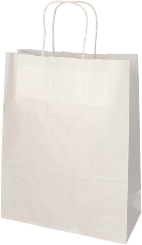 PAPSTAR Tragetasche mit Griff Weiß 22 x 10 x 28 cm 25 Stück