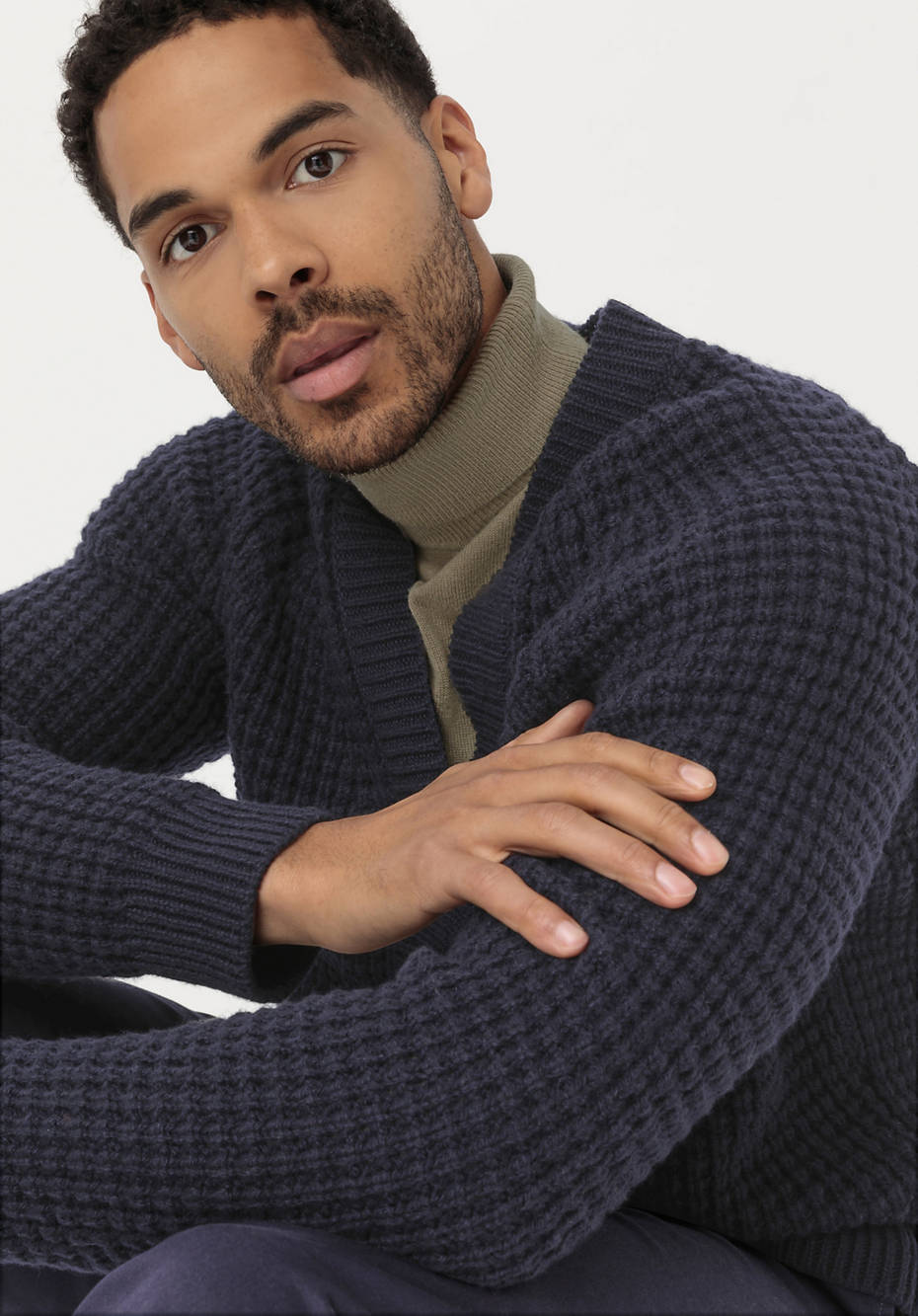 Strickjacke aus reiner Mongolen-Merinowolle