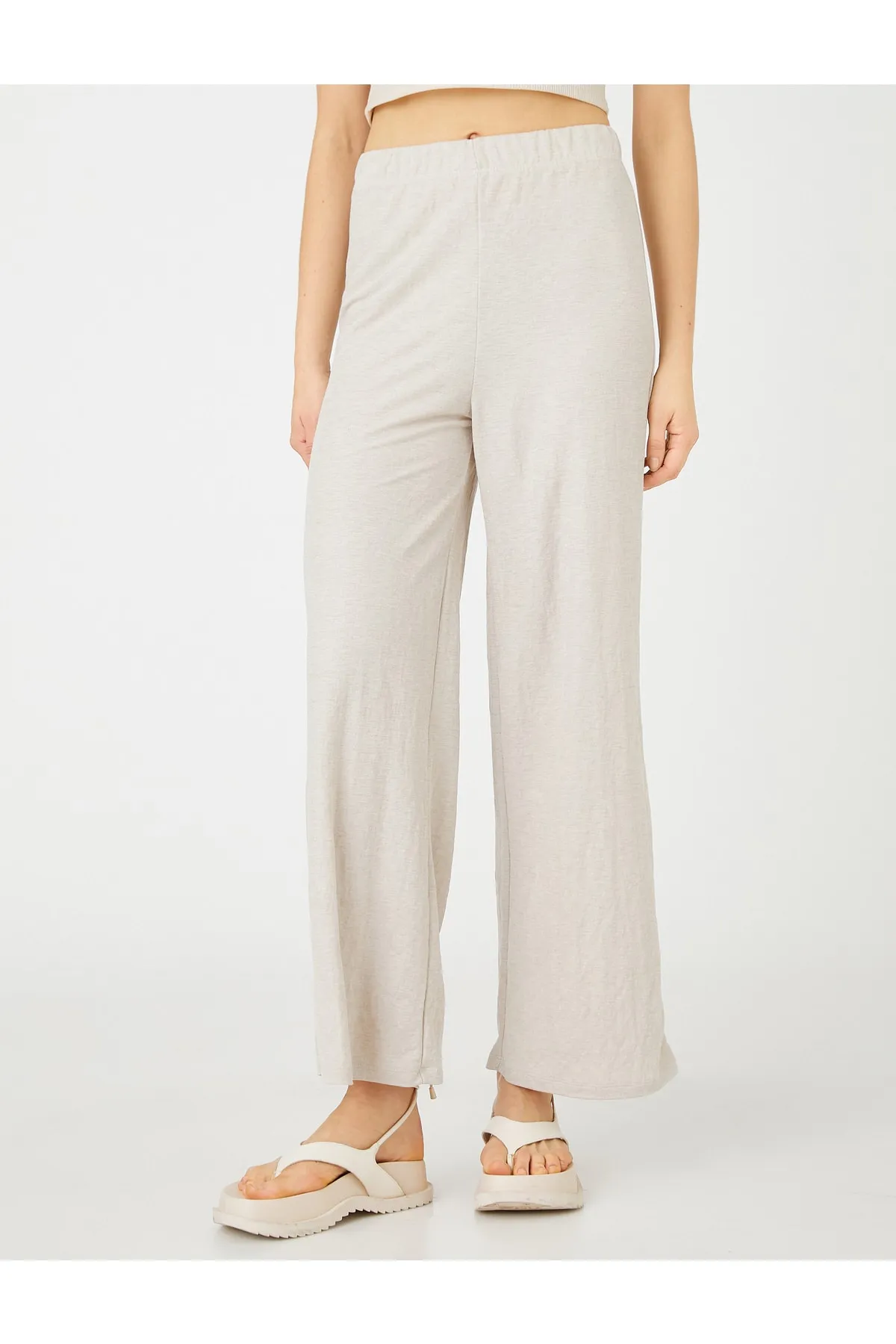 Koton  Hose mit weitem Bein, entspannter Schnitt, elastische Taille