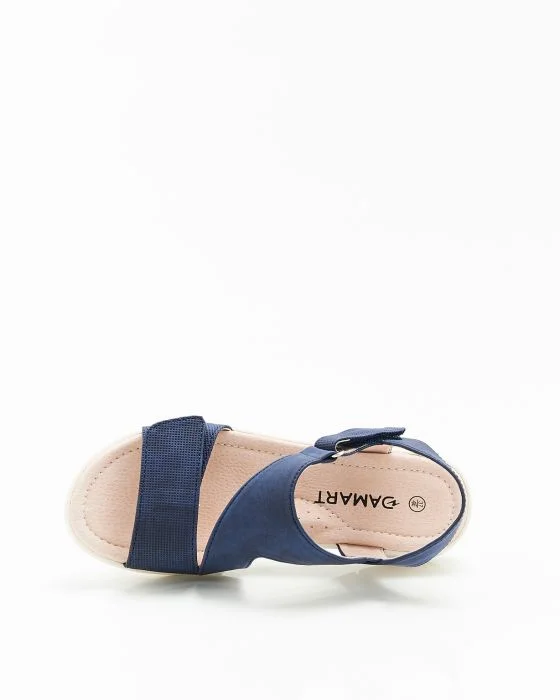 Sandales compensées aspect nubuck