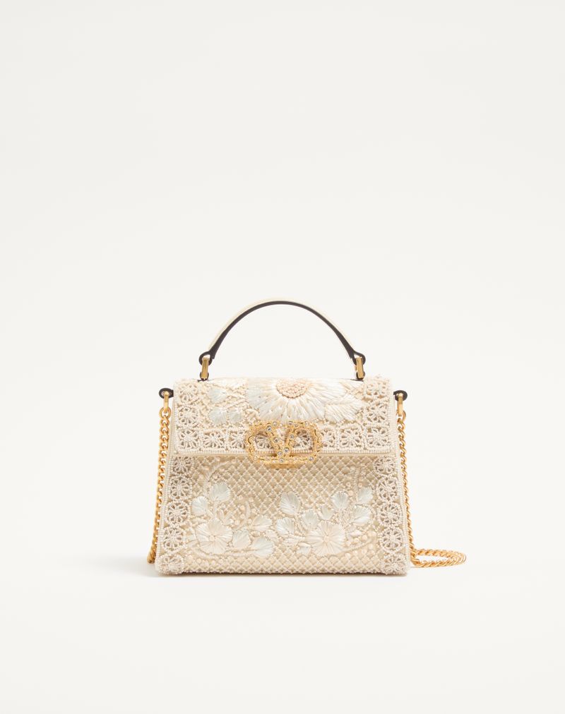 Bolsa Valentino Garavani Vsling Mini Bordada com Logotipo de Joias