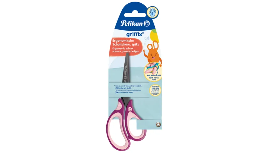 Pelikan griffix® Schulschere spitz für Rechtshänder SweetBerry