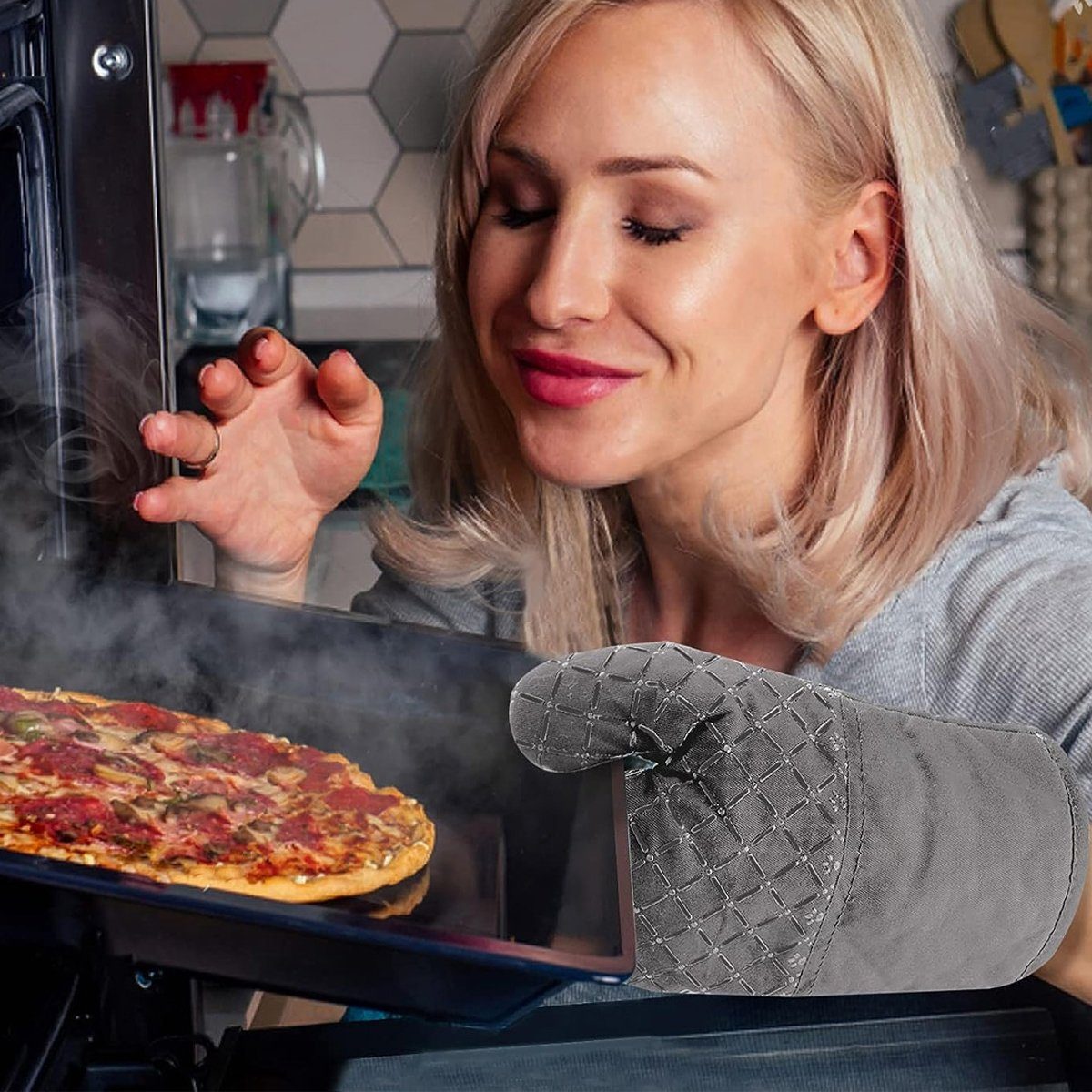 Rwoythk Topfhandschuhe Ofenhandschuhe Topflappen 4er Set Hitzebeständig
