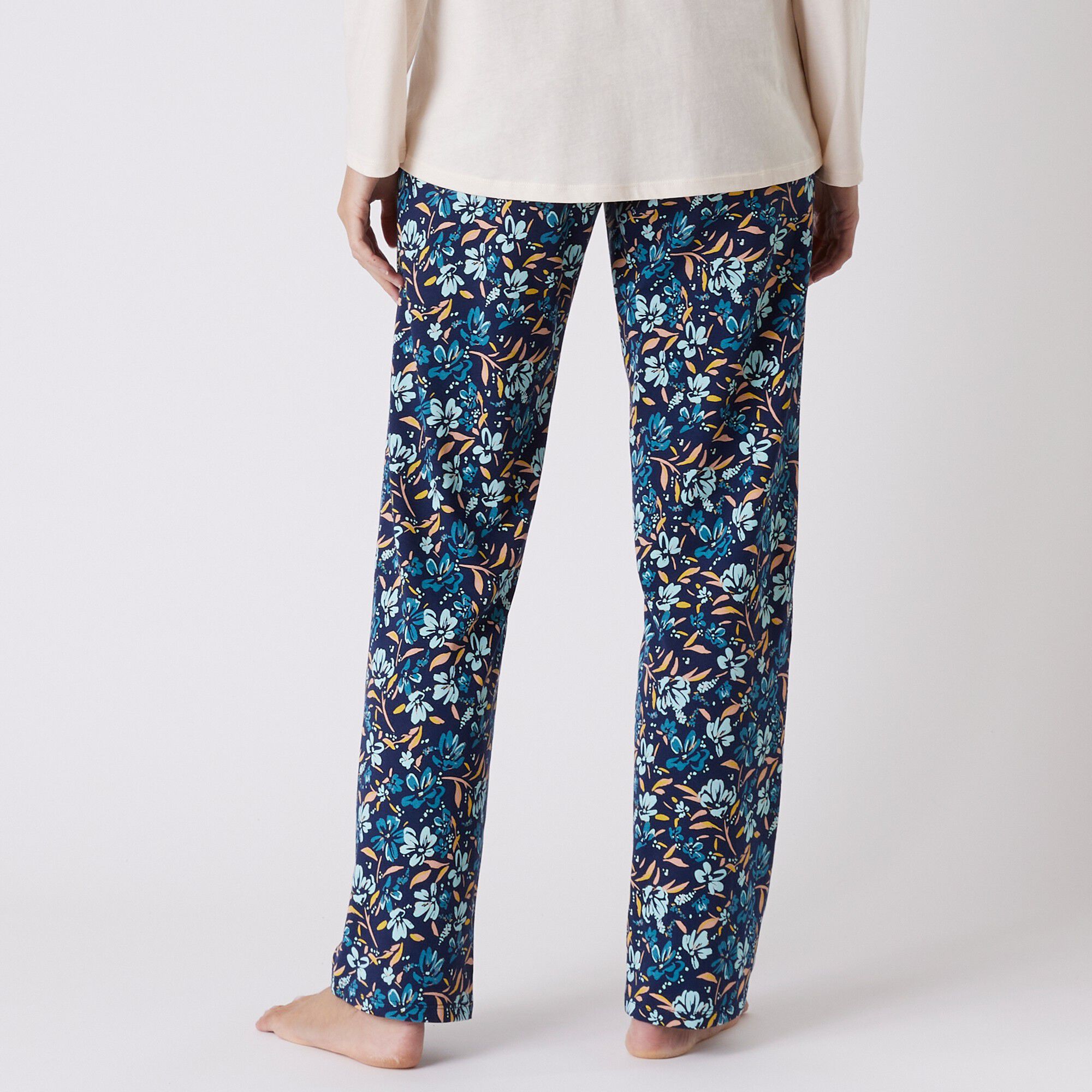 Pantalon pyjama coton imprimé floral