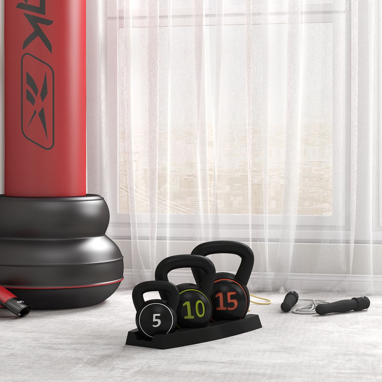 SPORTNOW SPORTNOW Kettlebell 3er Set, 2,2kg, 4,5kg, 6,8kg Kugelhantel, für Gymnastik