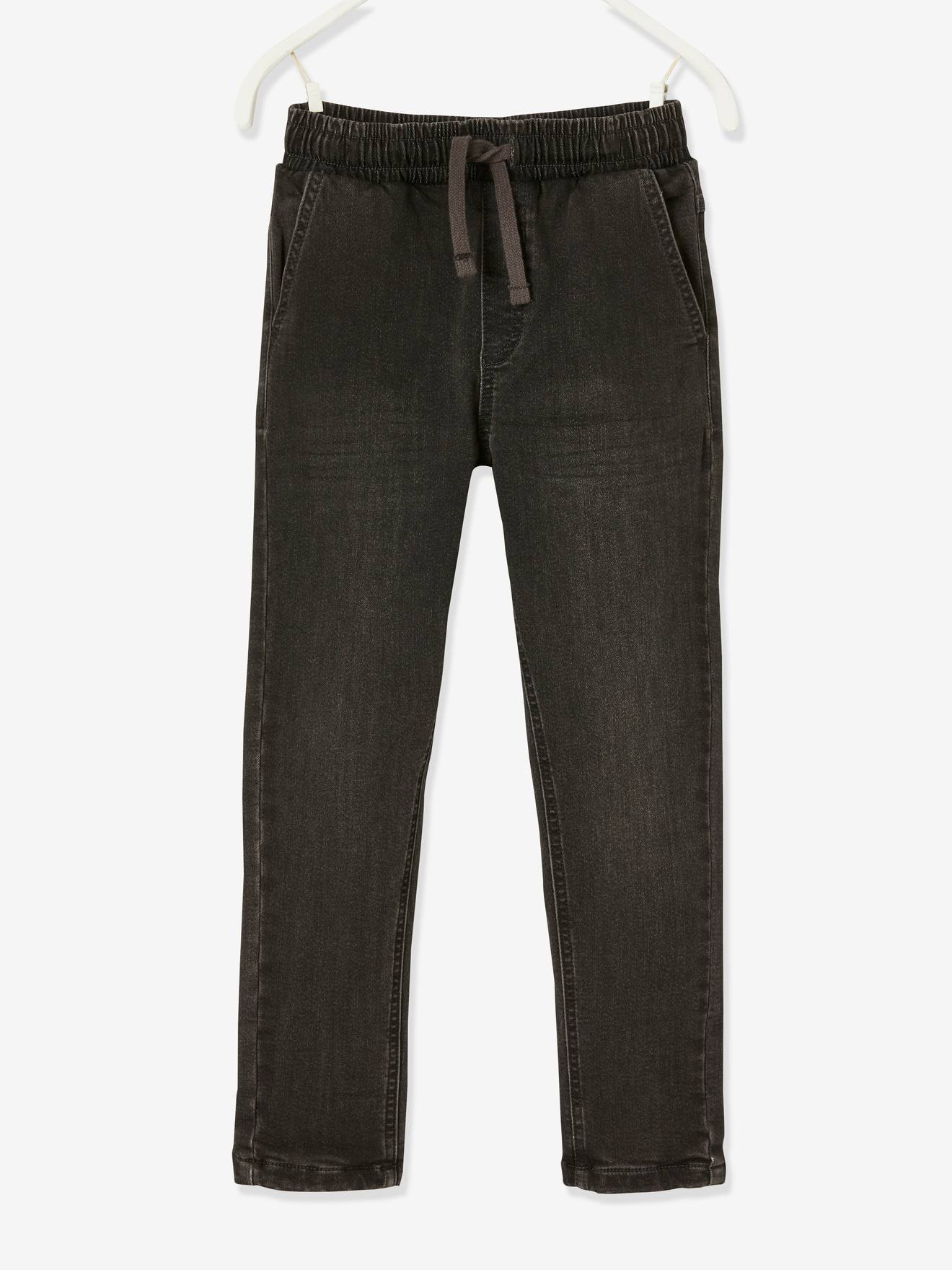 Jean droit doublé facile à enfiler garçon denim blue black
