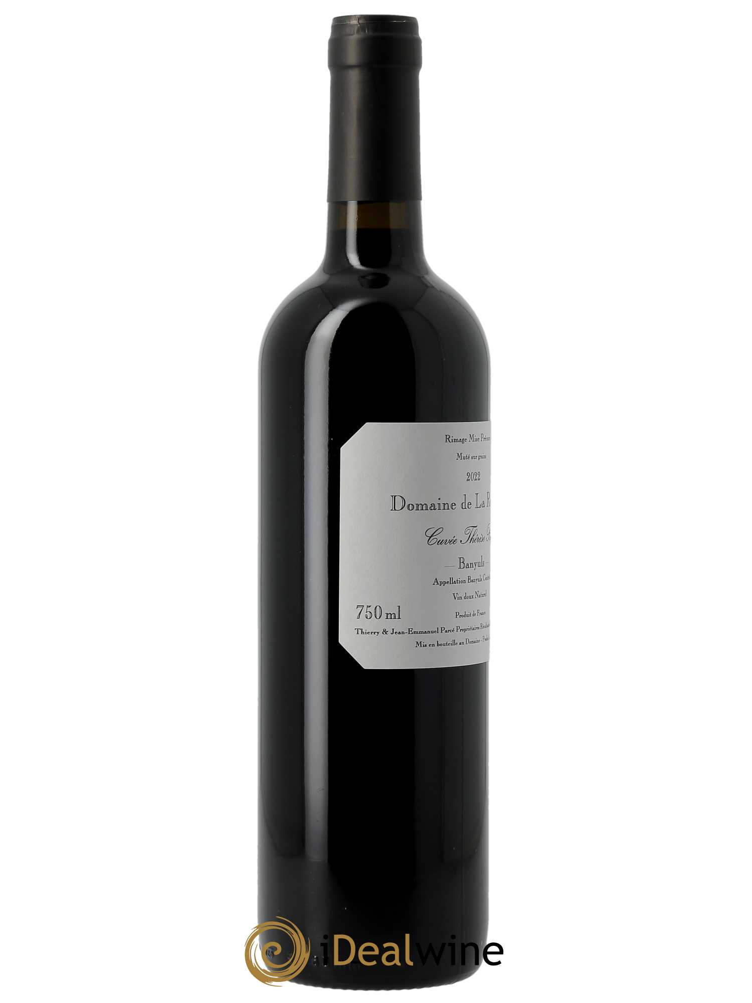 Banyuls La Rectorie (Domaine de) Thérèse Reig Thierry et Jean Emmanuel Parcé  2022 - Lot de 1 Bouteille