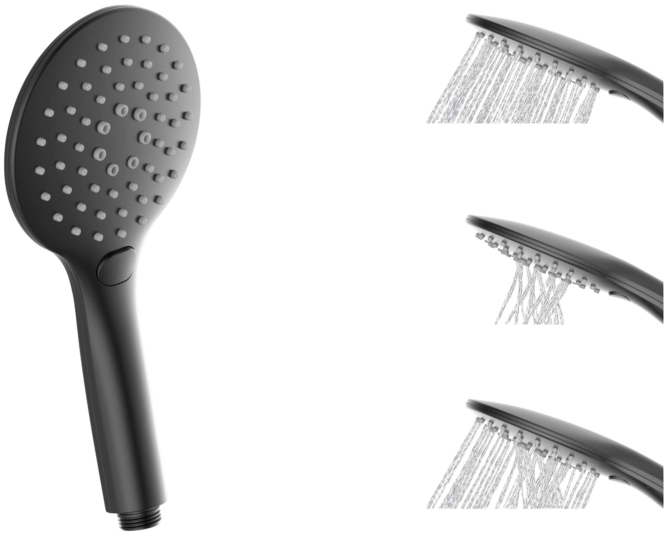 Schütte Brausegarnitur RAVEN, Höhe 70 cm, 3 Strahlart(en), Regendusche, mit Schlauch und Halterung, Wellness-Duschkopf