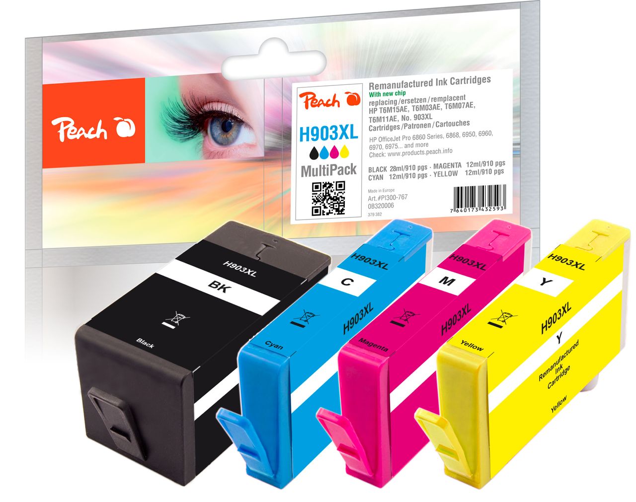 Peach Spar Pack Tintenpatronen ersetzt HP No. 903XL