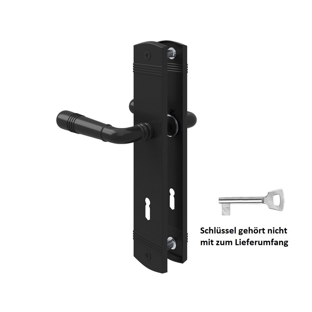 MS Beschläge Drückergarnitur Langschild Türdrücker Schwarz matt Türgriff Zamak