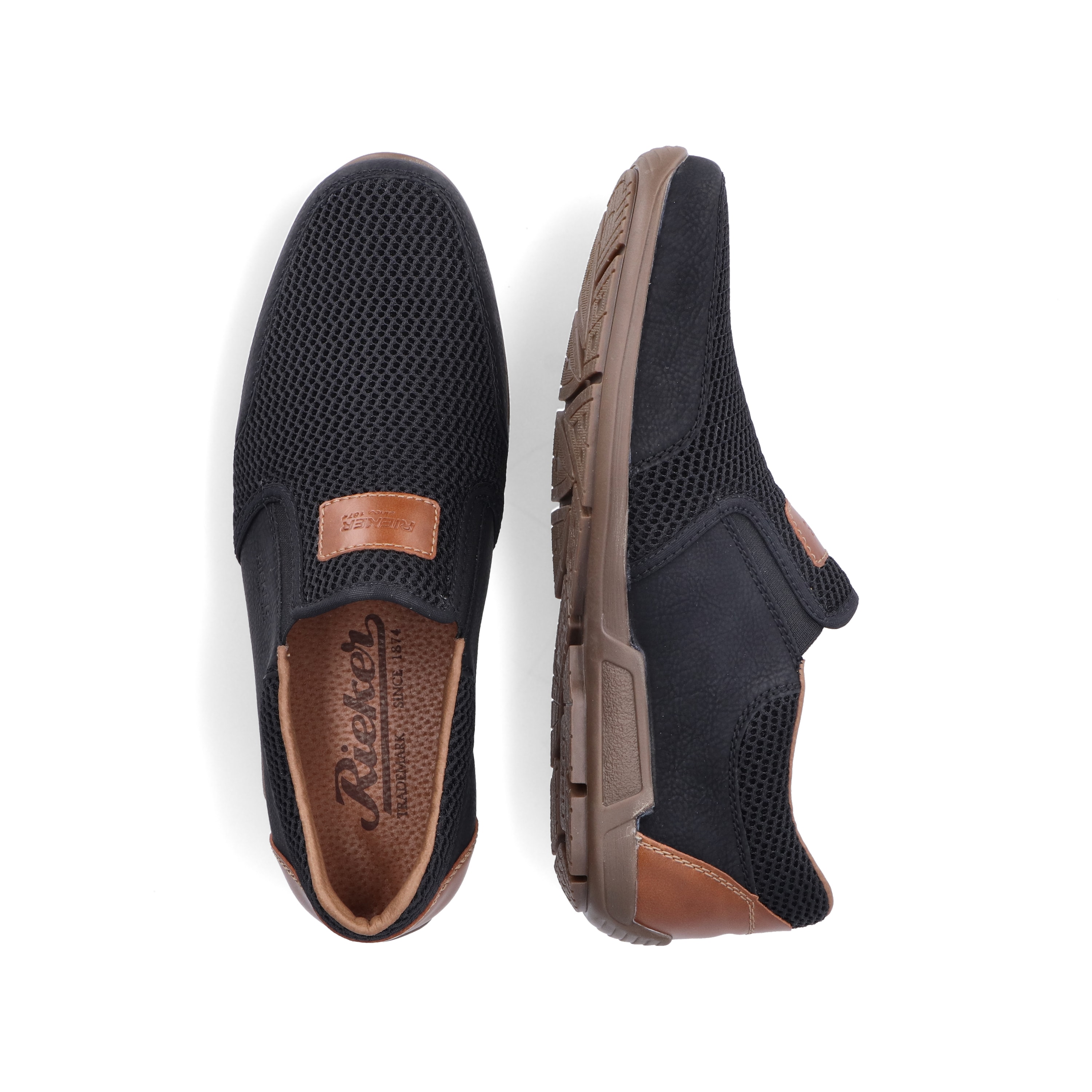 Rieker Herren Slipper asphaltschwarz