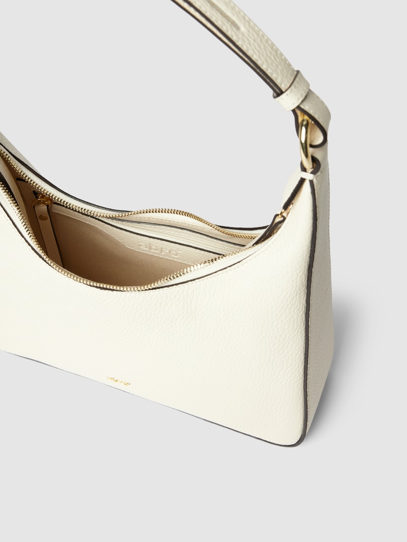 Hobo Bag mit Label-Detail Modell '8PM' in ecru