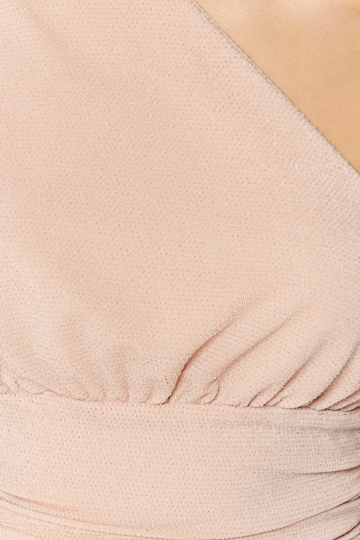 Trendyol Collection  Hellbeiges, bauchfreies, gestricktes, glänzendes Bustier TPRSS23BS00011