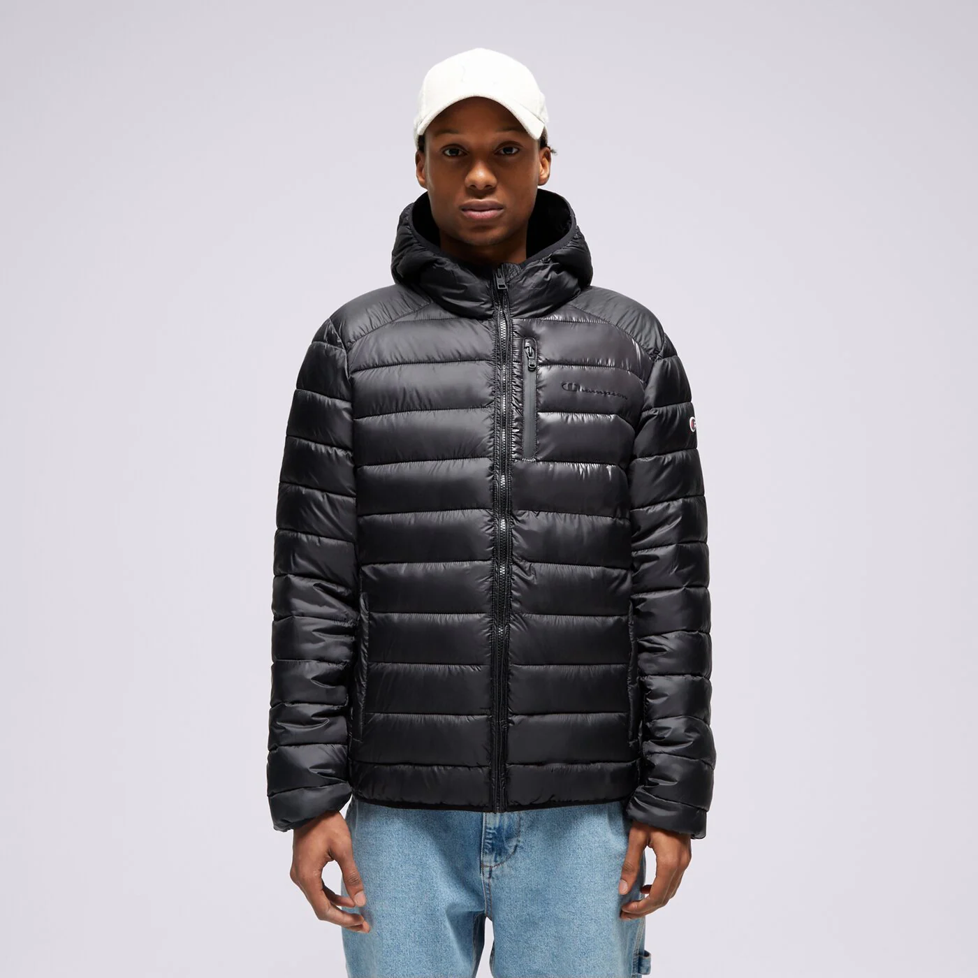 CHAMPION JACKE WINTER HOODED JACKET Schwarz