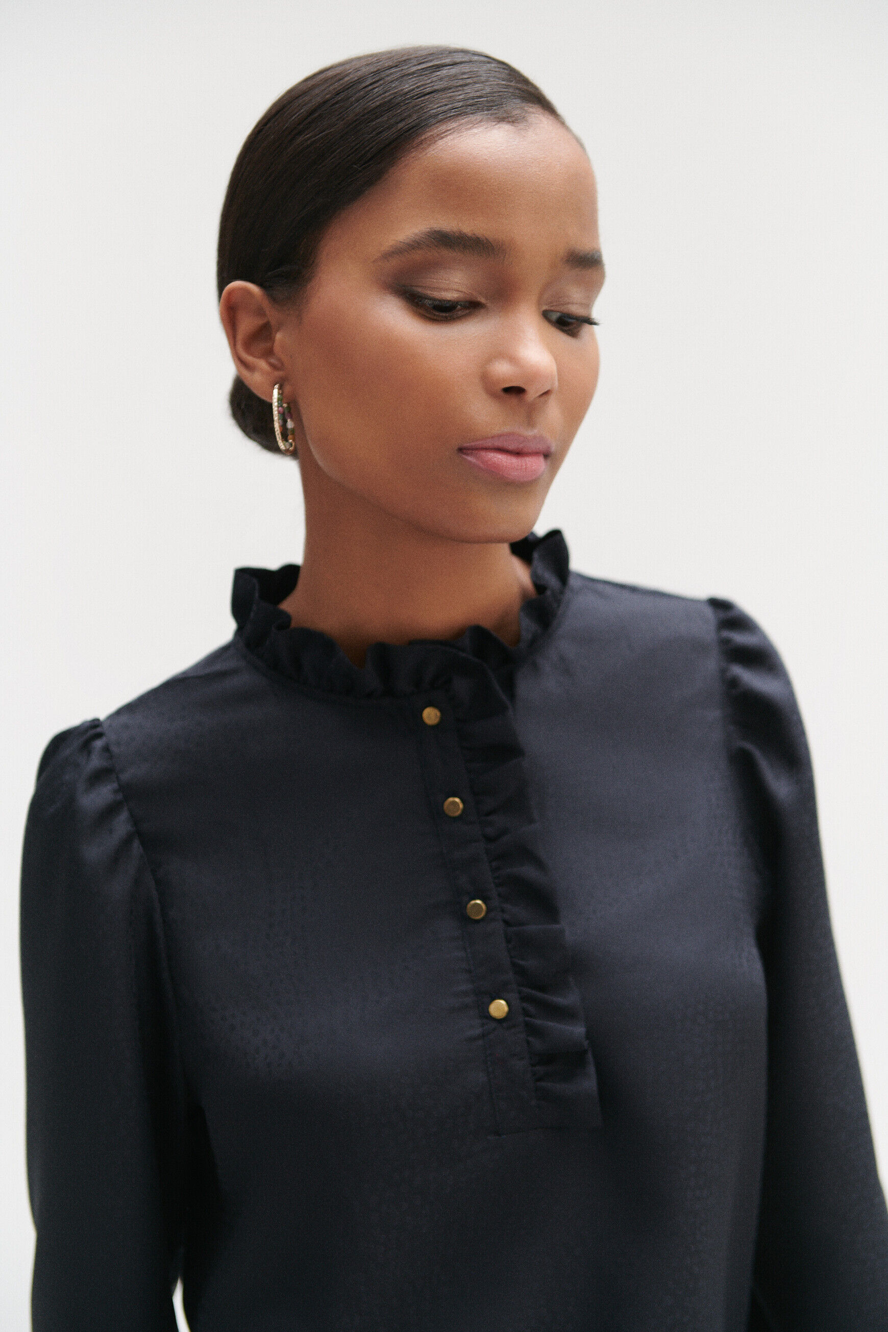 chemisier nao bleu marine femme