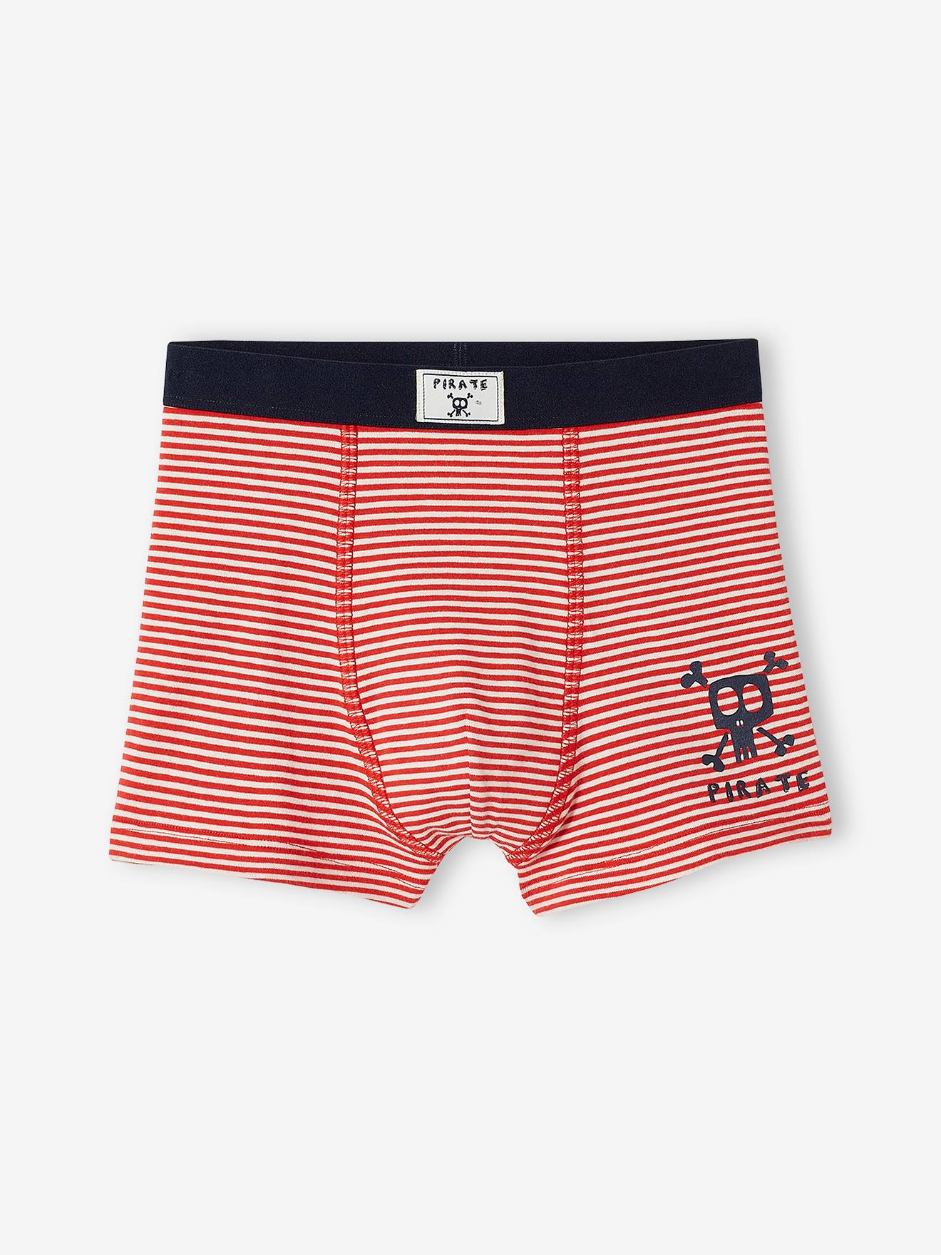 Vertbaudet 5er-Pack Jungen Boxershorts, Piraten Oeko-Tex - pack marine/rot