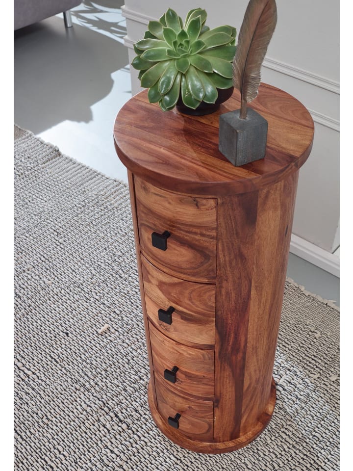 KADIMA DESIGN Design Sideboard Massivholz 35x85x35 cm, Schränkchen mit 4 günstig kaufen onesize