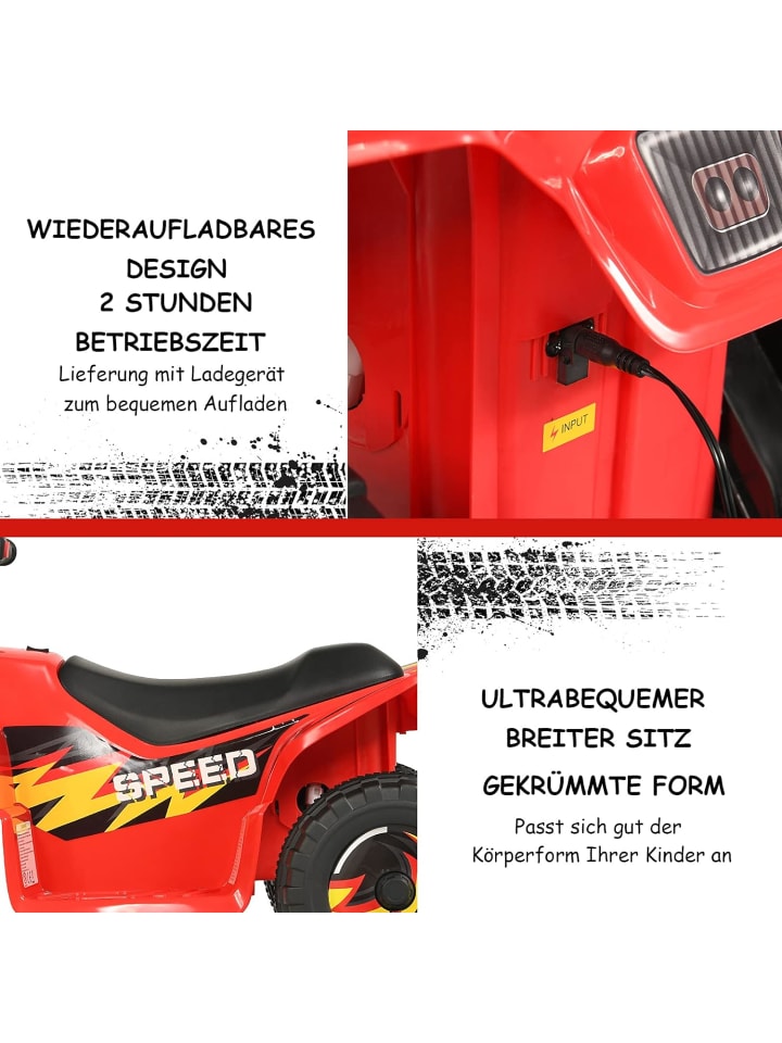 COSTWAY 6V Elektro Quad ab 3 Jahren in Rot günstig kaufen 40 cm