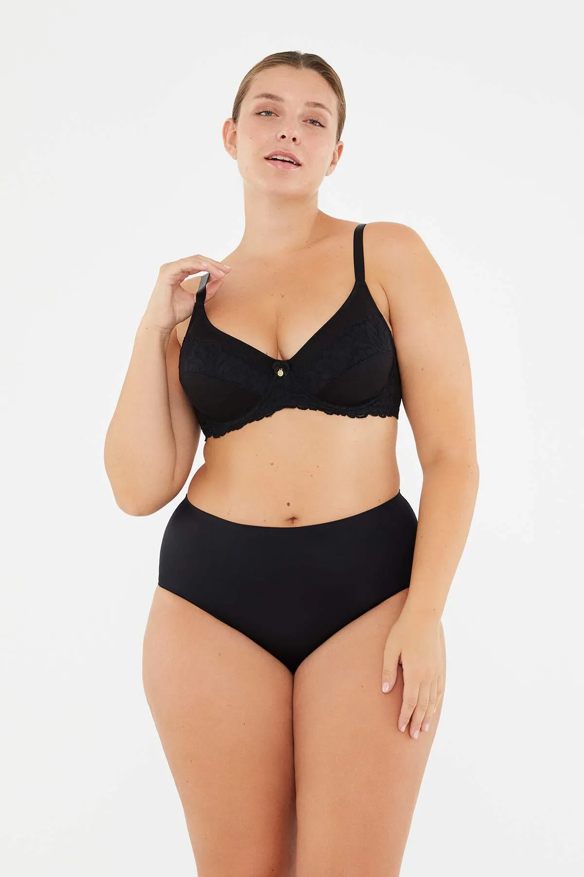 Dagi  Schwarzer Veronica-Accessoire-BH mit detailliertem Cupping