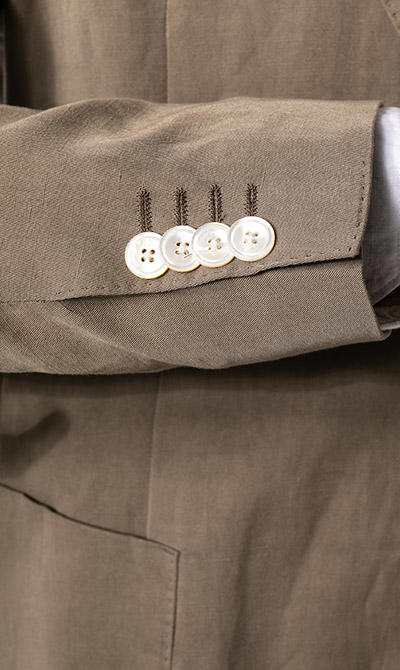 BOSS, Anzug Hanry-Perin, Slim Fit, Lyocell-Leinen ungefüttert, khaki