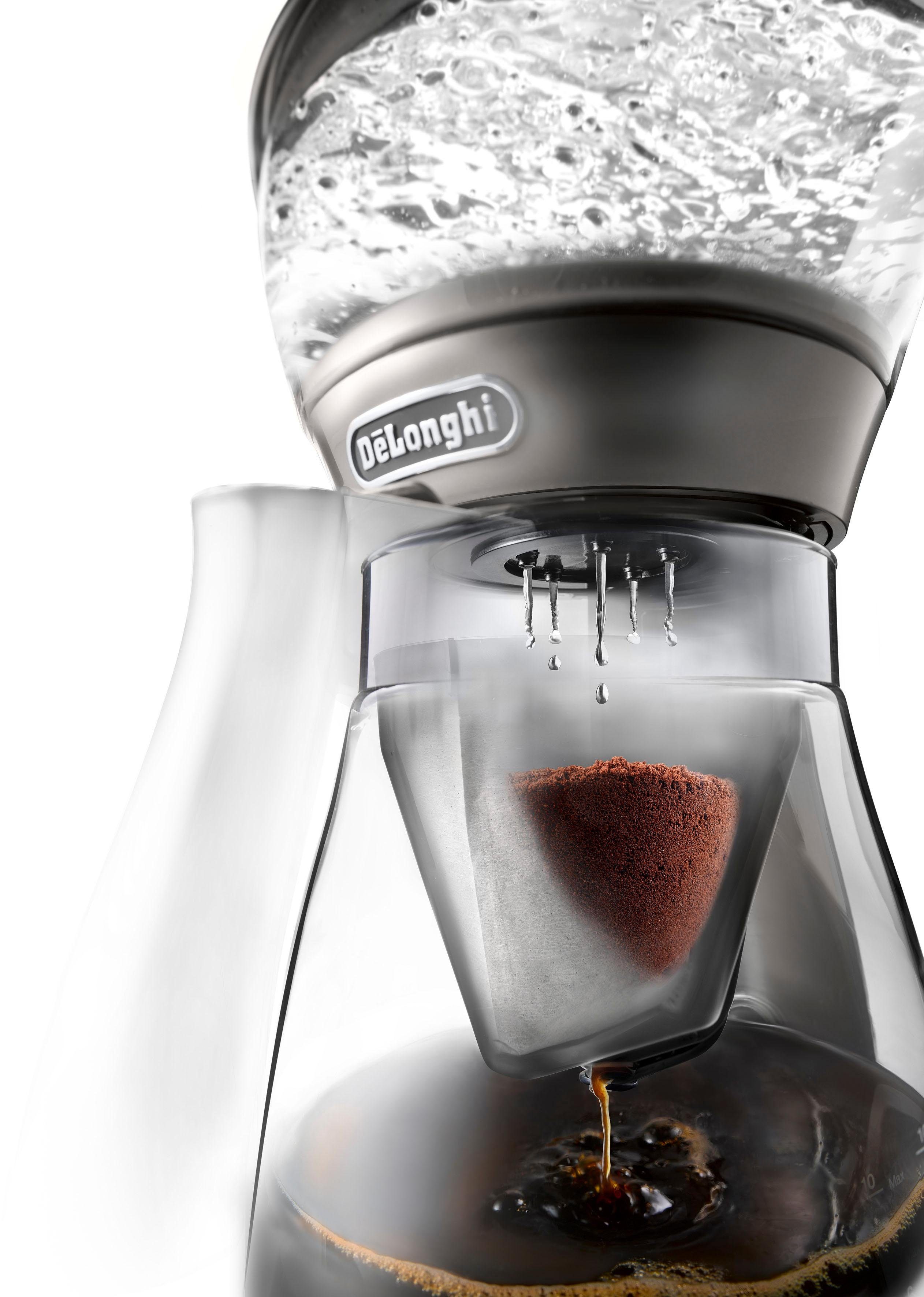 De'Longhi Filterkaffeemaschine Clessidra ICM 17210, 1,25l Kaffeekanne, Papierfilter, nach zertifiziertem ECBE Standard