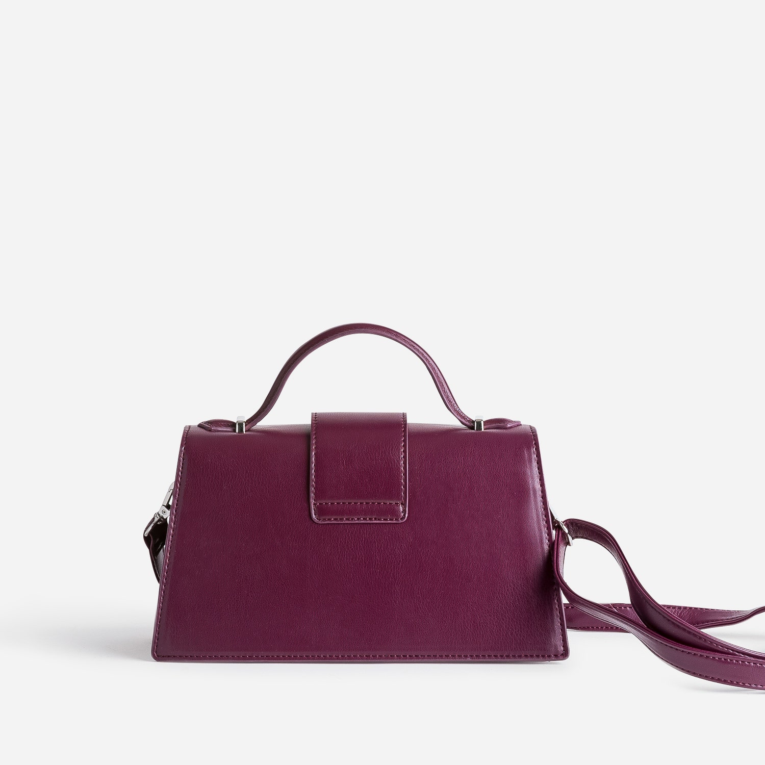 Sac à main TEXTO prune forme trapèze