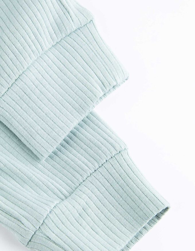 Set aus Langarmbody, Hose und Mütze - Rippenstruktur