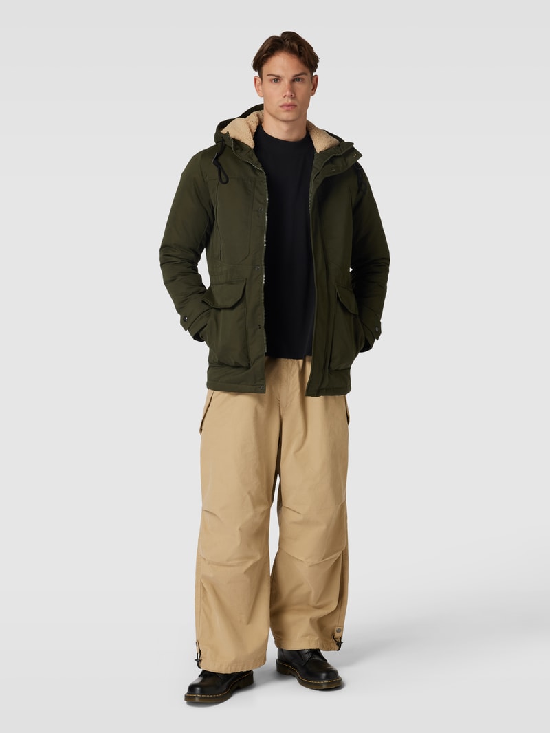 Parka mit Pattentaschen Modell 'ECLIP' in olivgrün