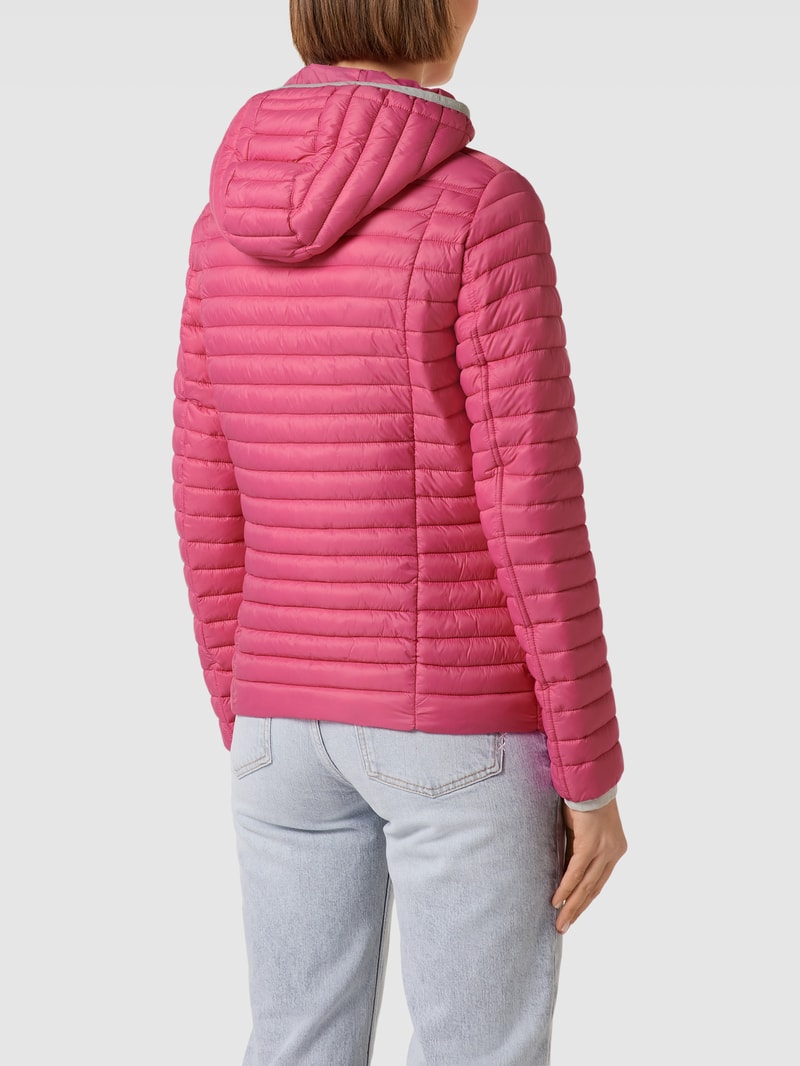 Steppjacke mit Label-Details in pink