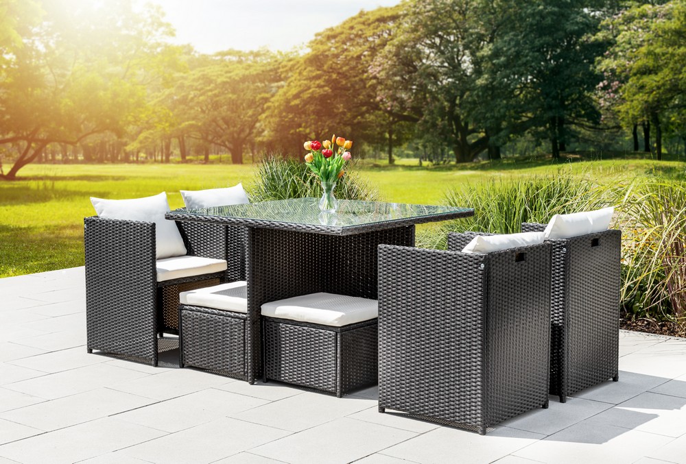 Solax Sunshine Polyrattan-Sitzgruppe 22tlg. Gartenmöbel Rattan-Set